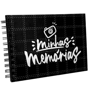 Scrapbook  210x150mm Preto   Minhas Memórias